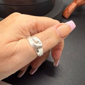 Thick Twisted Silver Ring, size 10